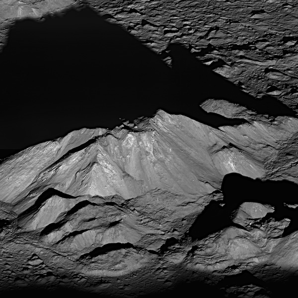 The central peak of Tycho Crater