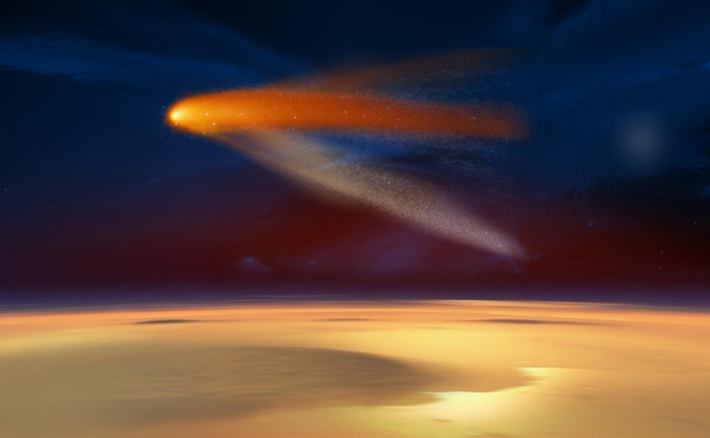 comet passing by Mars